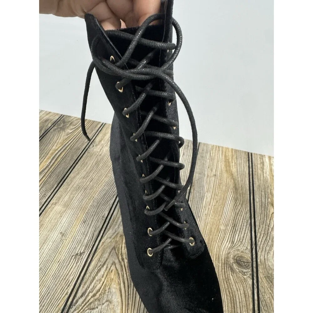 Glamour Chic Women's Boots Velvet  Pointy Toe SZ 9